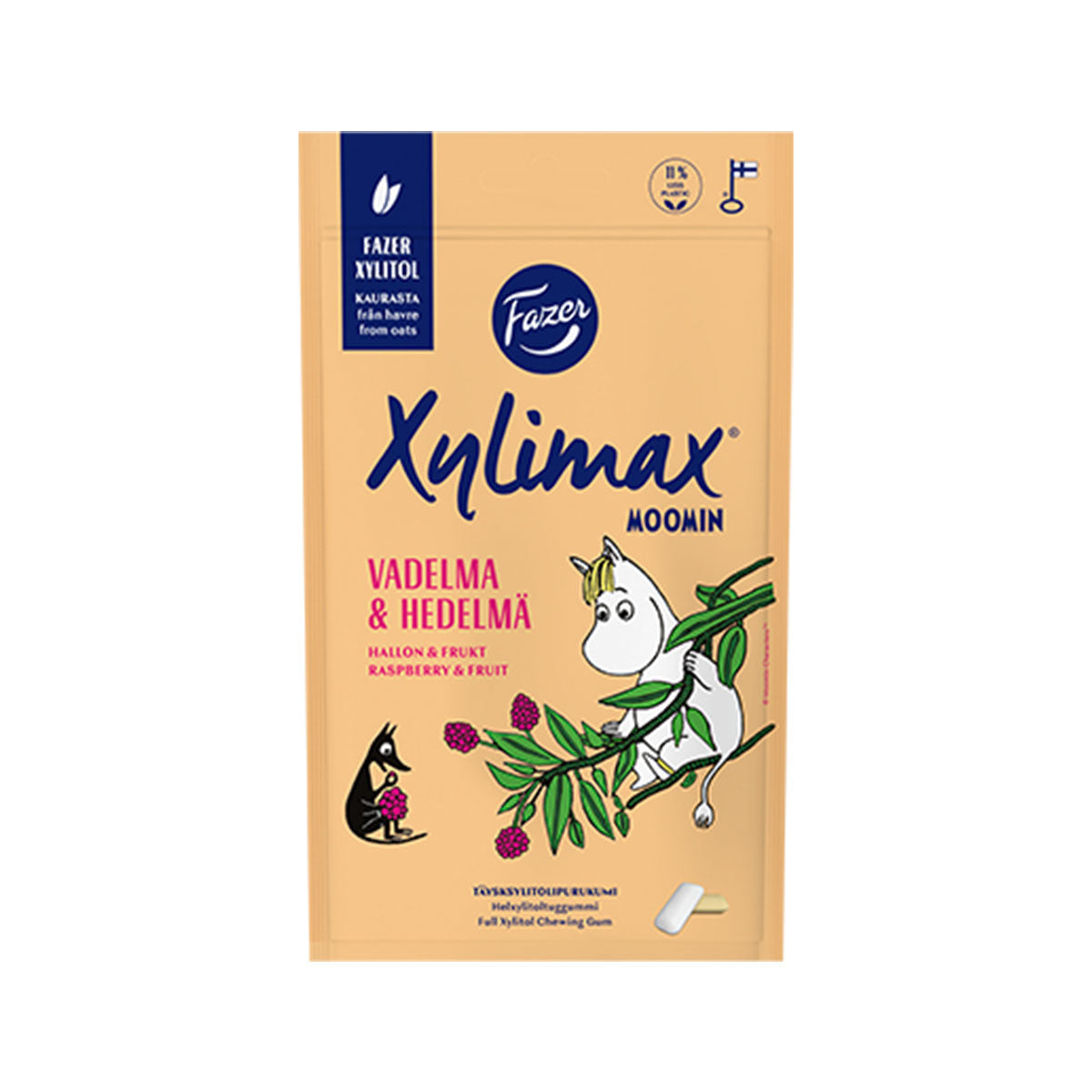 Xylimax Moomin Raspberry & Fruit chewing gum 100 g - Fazer.com