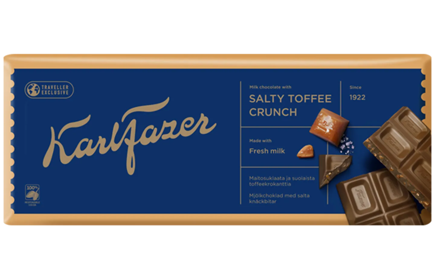 Karl Fazer Salty toffee crunch in milk chocolate 250 g